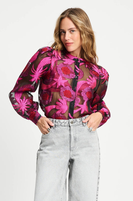 BLUSE - Splashing Fireworks Organza