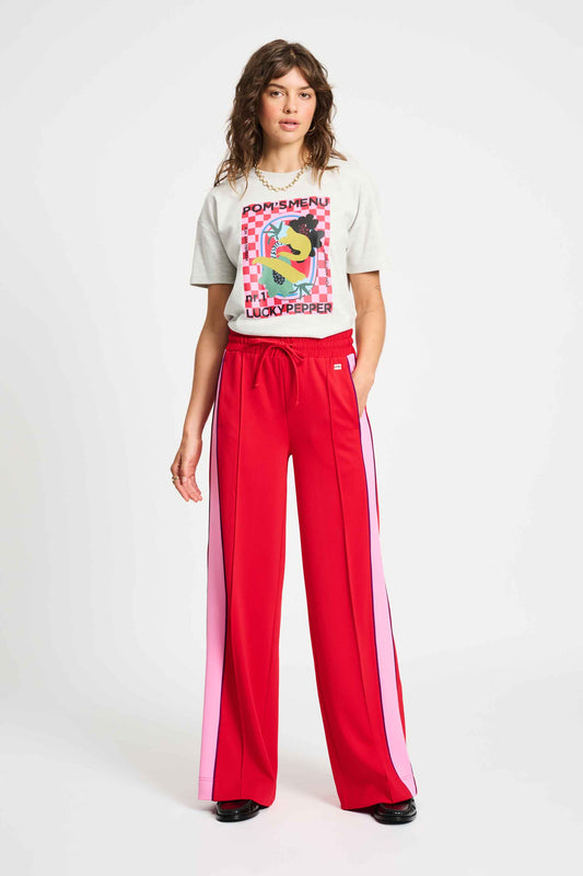 HOSE- Colourblock Chili Red