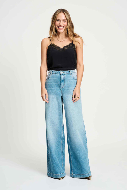 JEANS - Baggy Wideleg Mid Blue
