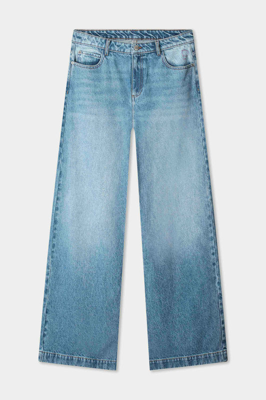 JEANS - Baggy Wideleg Mid Blue