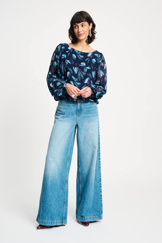 JEANS - Baggy Wideleg Mid Blue