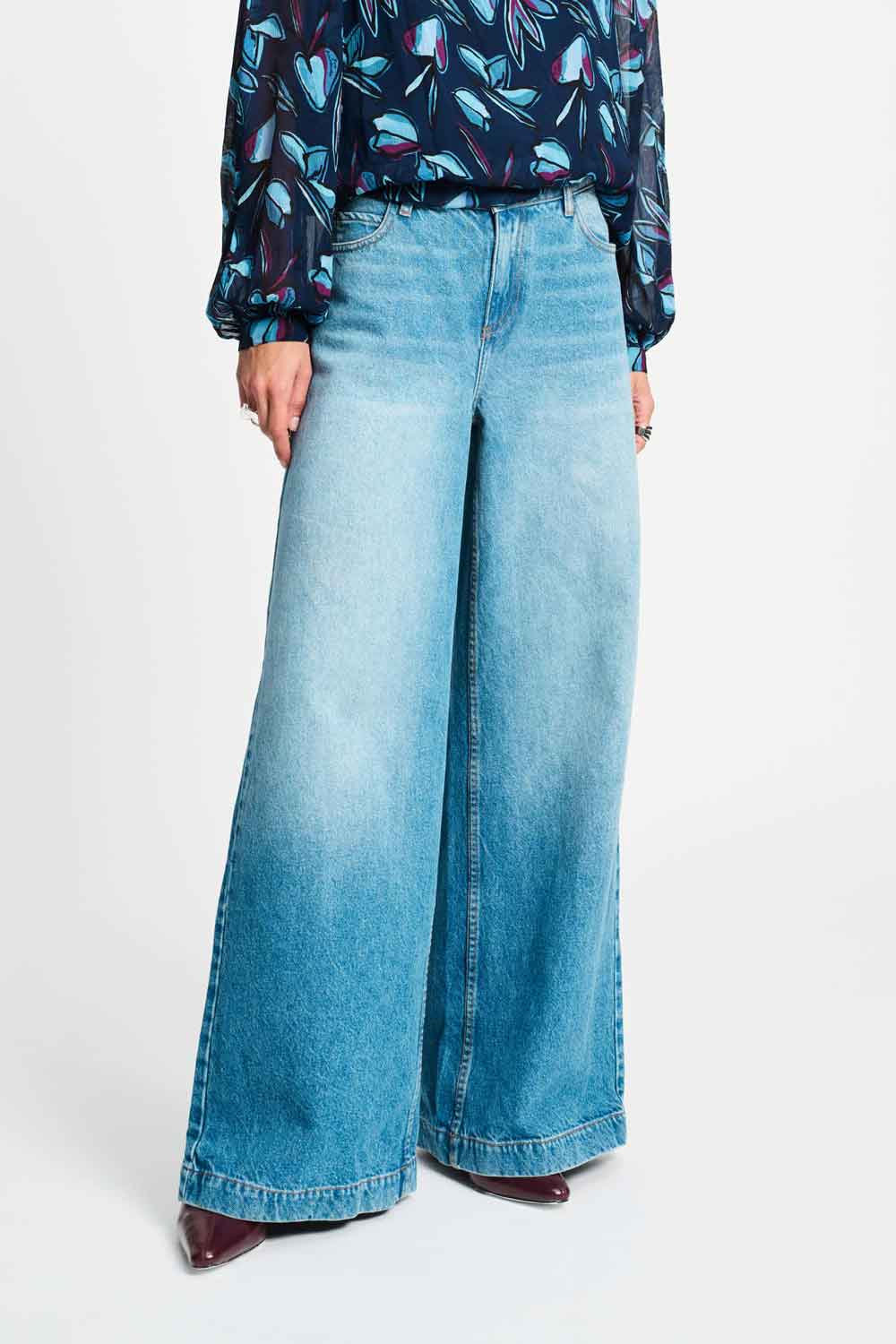 JEANS - Baggy Wideleg Mid Blue