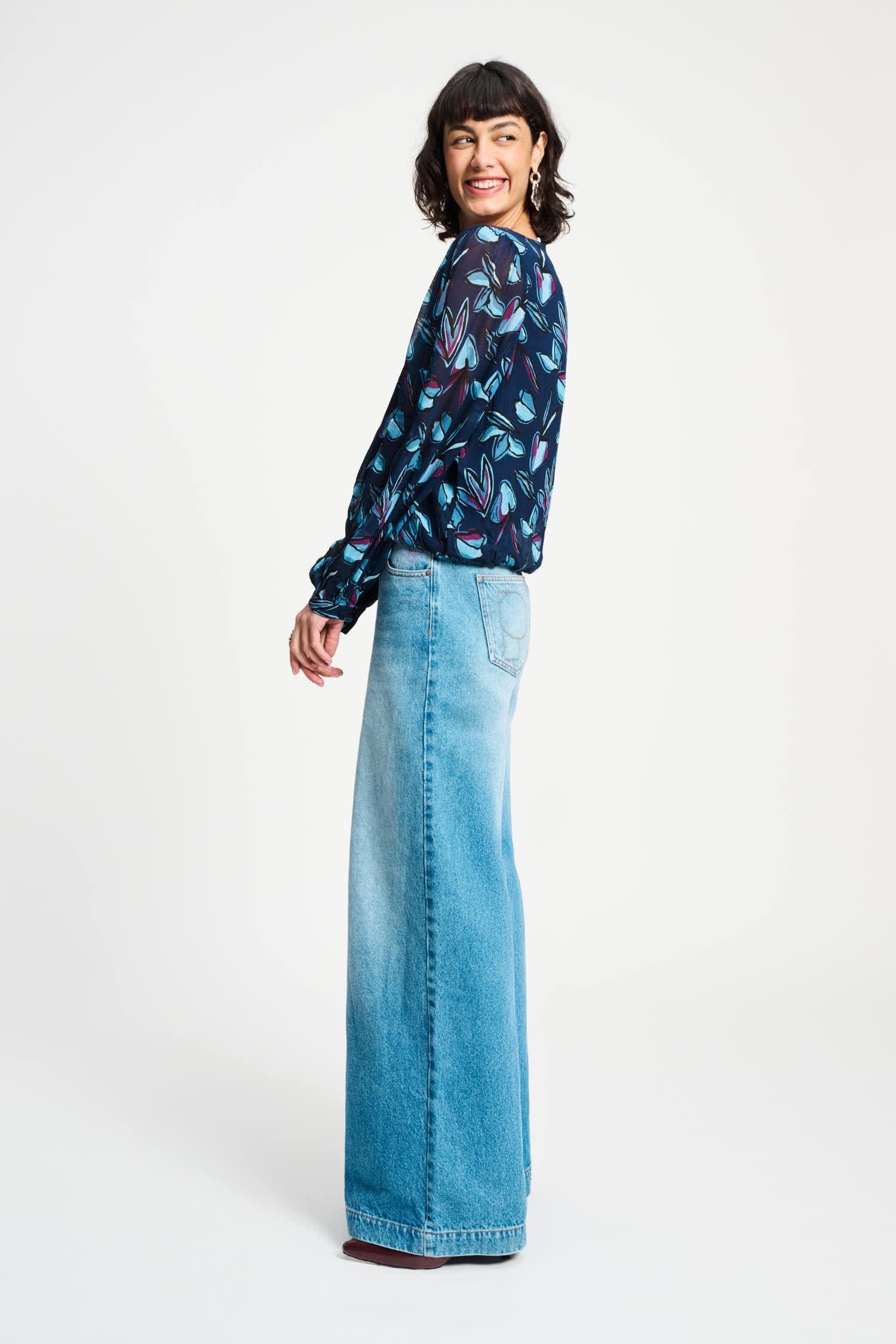 JEANS - Baggy Wideleg Mid Blue