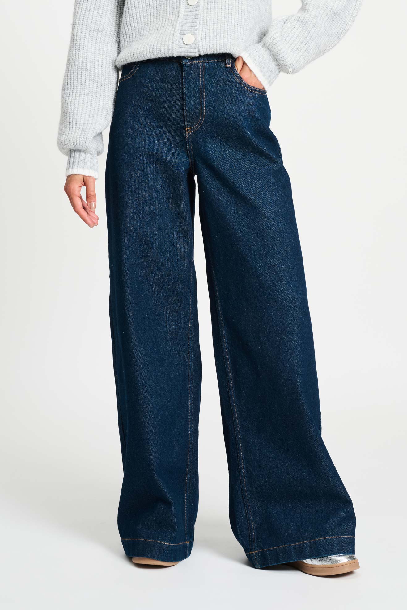 JEANS - Baggy Wideleg Dark Blue