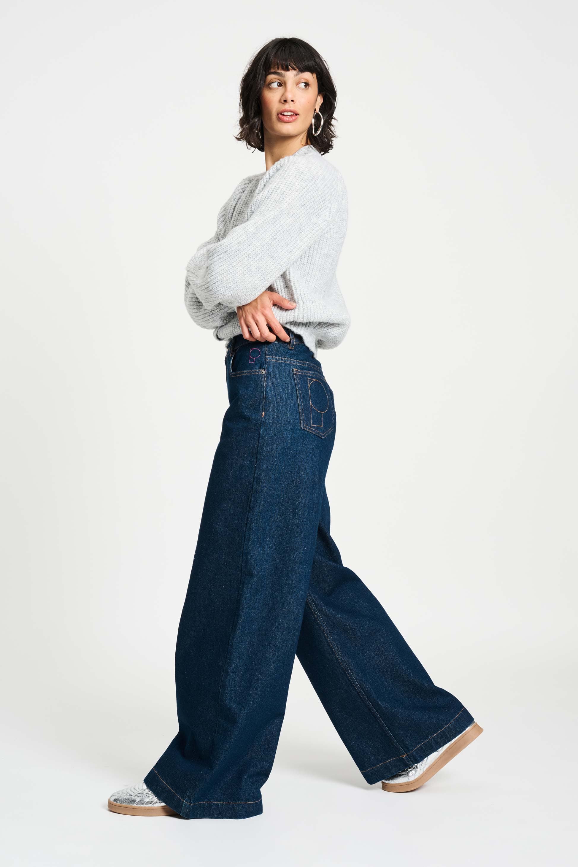 JEANS - Baggy Wideleg Dark Blue
