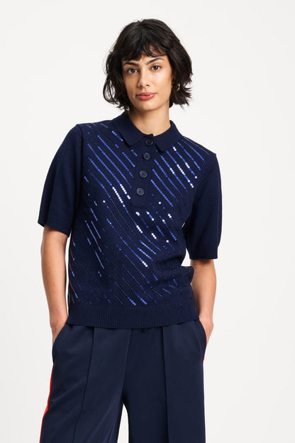 TOP - Polo Sequins Night Blue