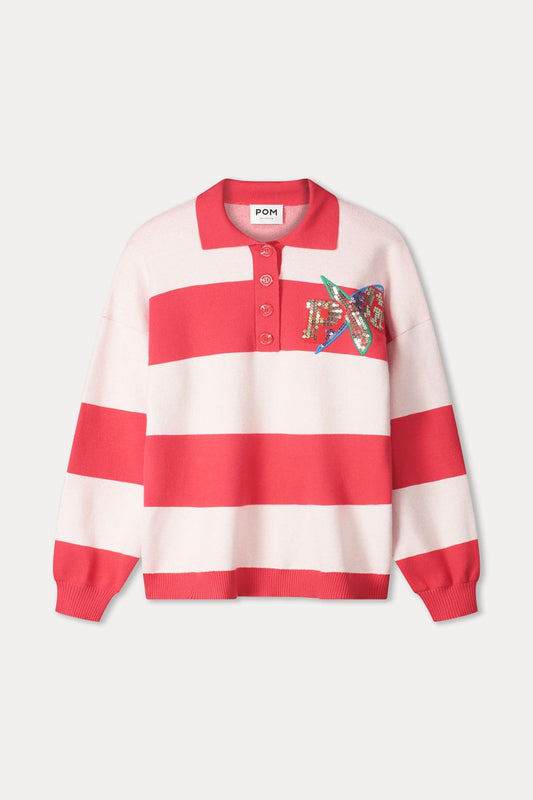 TOP - Polo Stripes Coral