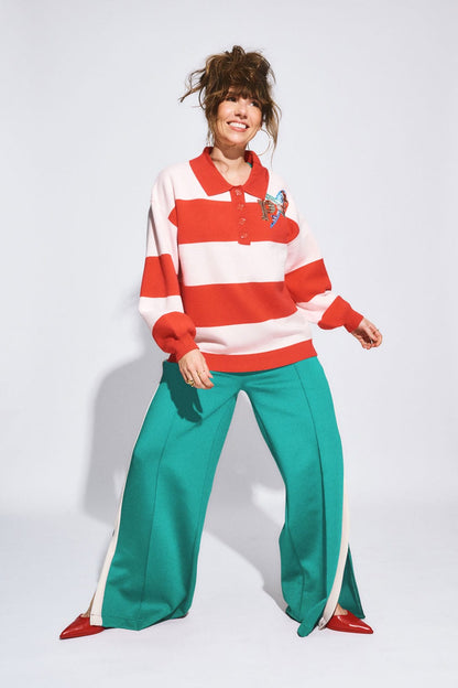 TOP - Polo Stripes Coral