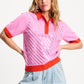 TOP - Polo Sequins Cheering Pink