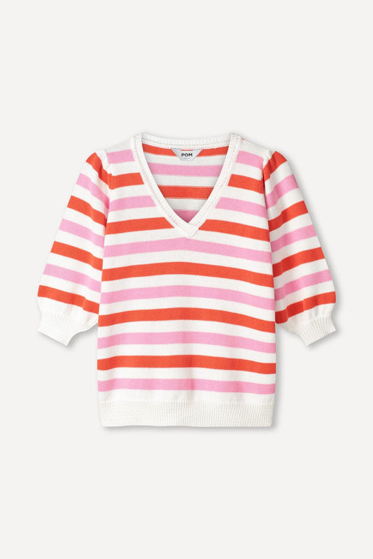 PULLOVER - Striped Pink Orange