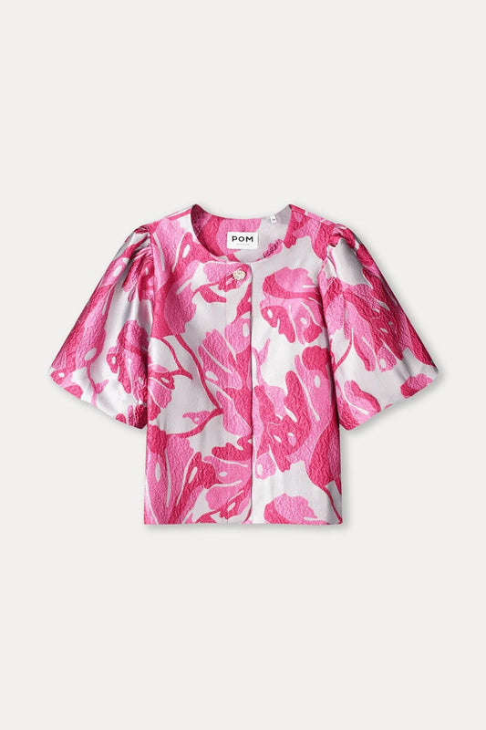 TOP - Urban Flora Blue Jacquard