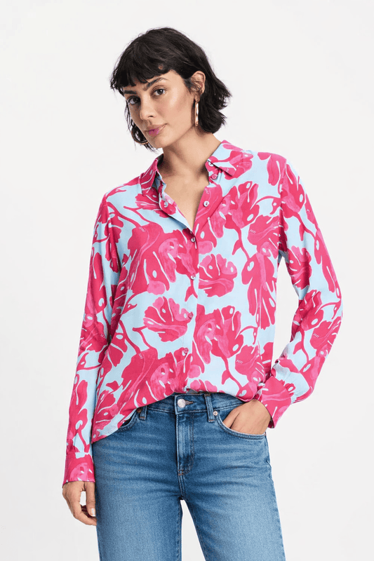 BLUSE - Mila Urban Flora Blue