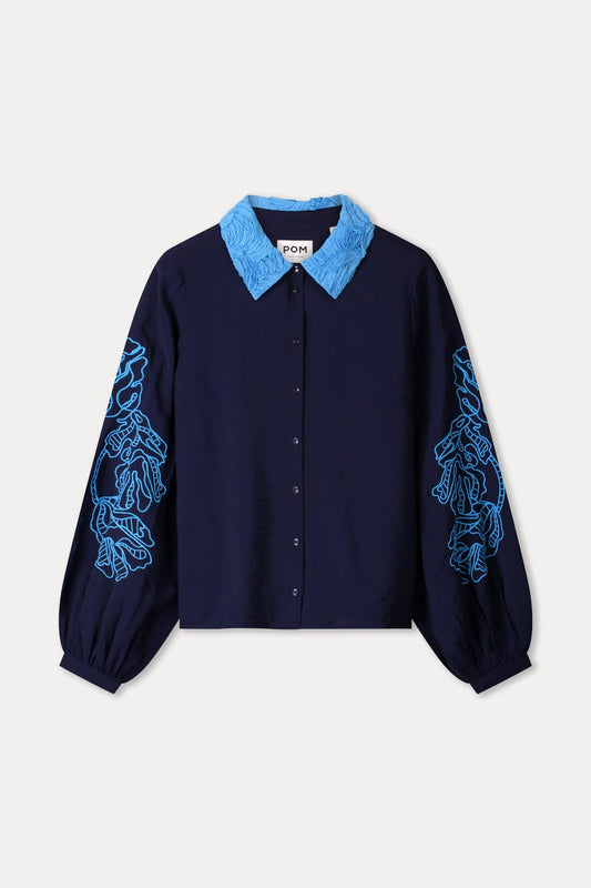 BLUSE - Night Blue Flora