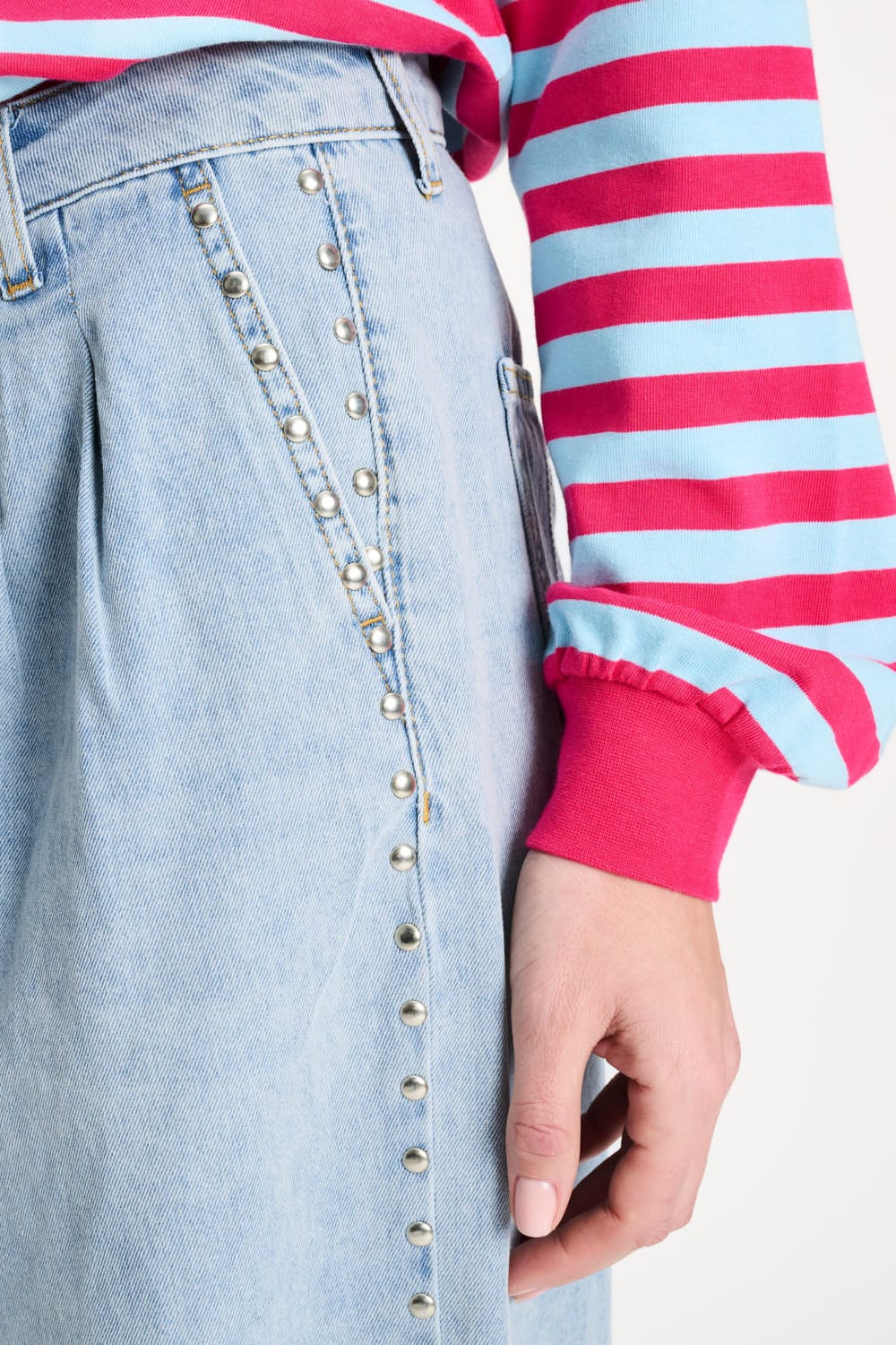 JEANS - Denim Mid Blue Studs