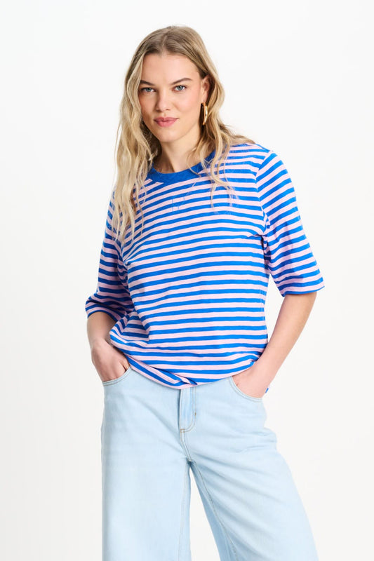 TSHIRT - Stripe Blue Pink