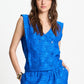 TOP - Ocean Blue Jacquard