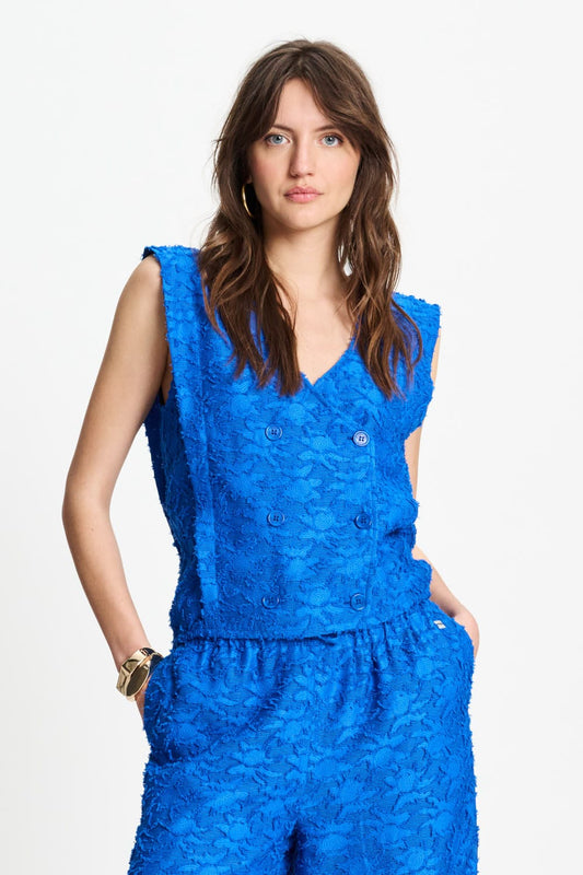 TOP - Ocean Blue Jacquard