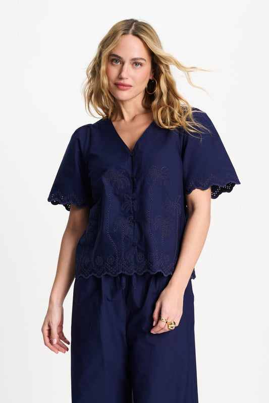 BLUSE - Broderie Anglaise Night Blue