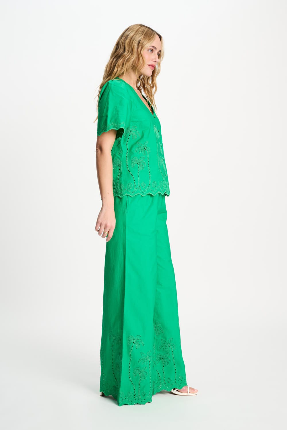 BLUSE - Broderie Anglaise Palm Green