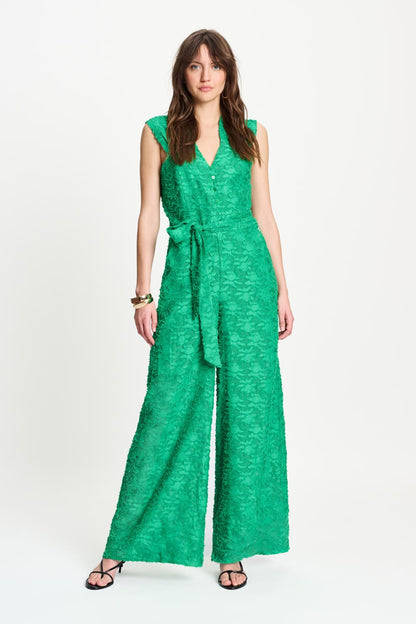 JUMPSUIT - Palm Green Jacquard