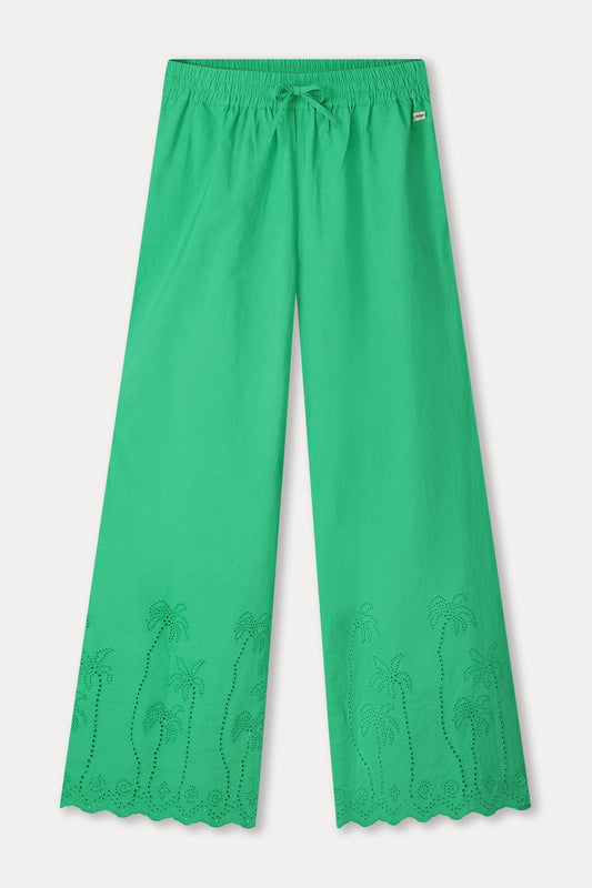 HOSE - Broderie Anglaise Palm Green