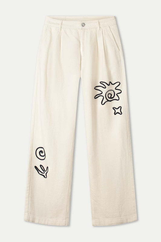 JEANS - White Embroidery