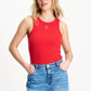 TANKTOP - Rib Bloom Red