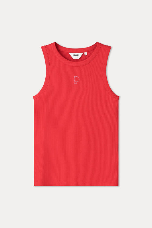 TANKTOP - Rib Bloom Red