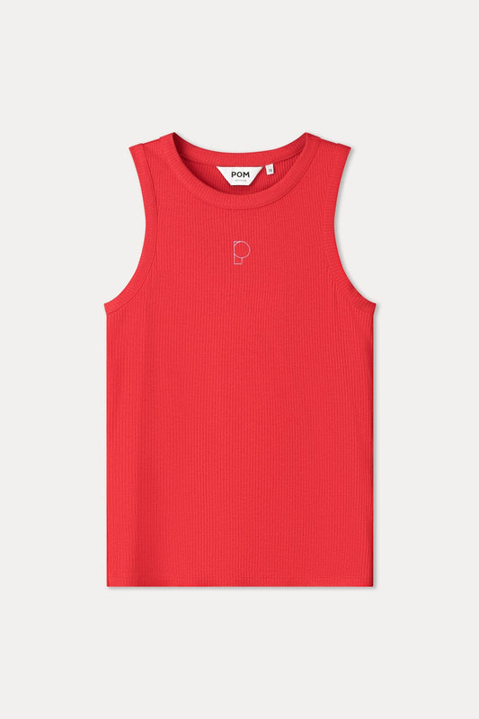 TANKTOP - Rib Bloom Red