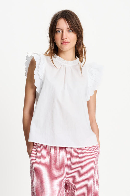 TOP - Ruffles Crispy White