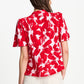TOP - Crinkle Bubble Bloom Red