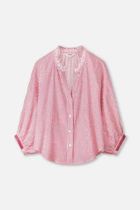 BLUSE - Seersucker Red White
