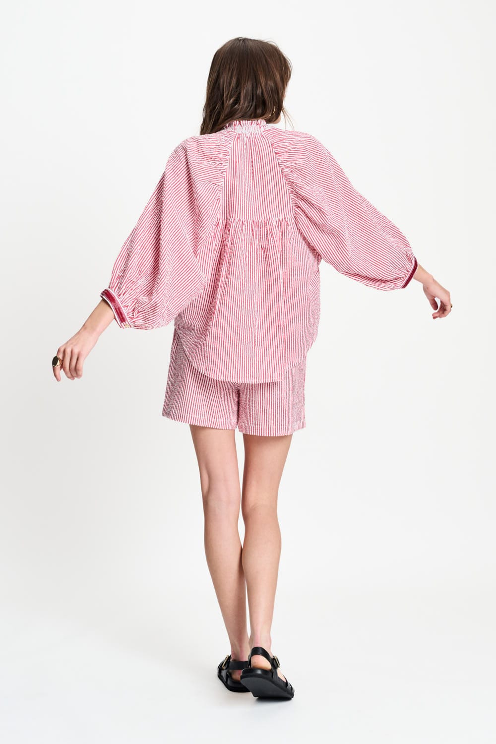 BLUSE - Seersucker Red White