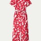 JUMPSUIT - Bubble Bloom Red Linen