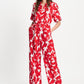 JUMPSUIT - Bubble Bloom Red Linen