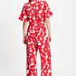 JUMPSUIT - Bubble Bloom Red Linen