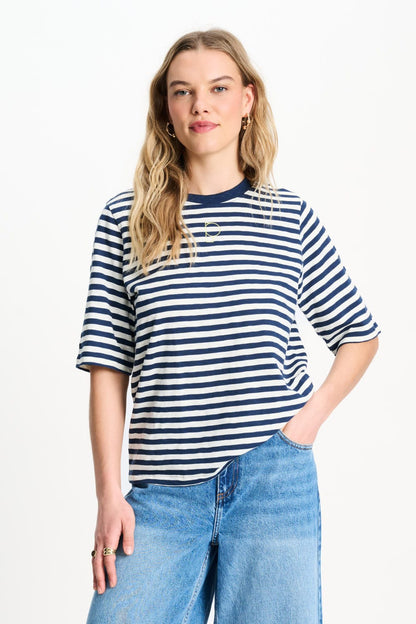 TSHIRT - Striped Blue White
