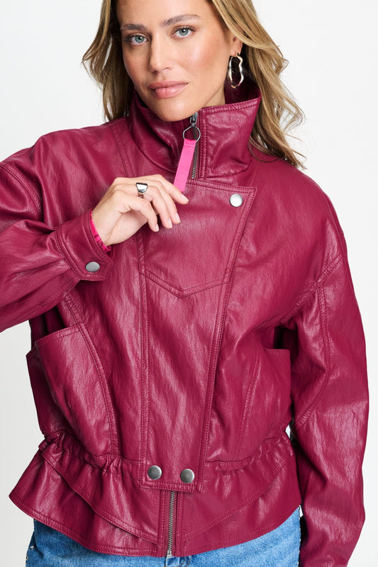 JACKE - Jenna Burgundy Red
