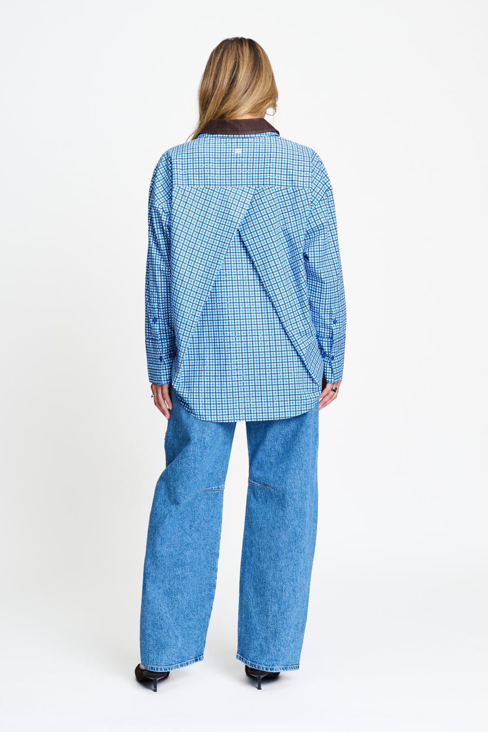 BLUSE - Beau Check Sapphire Blue
