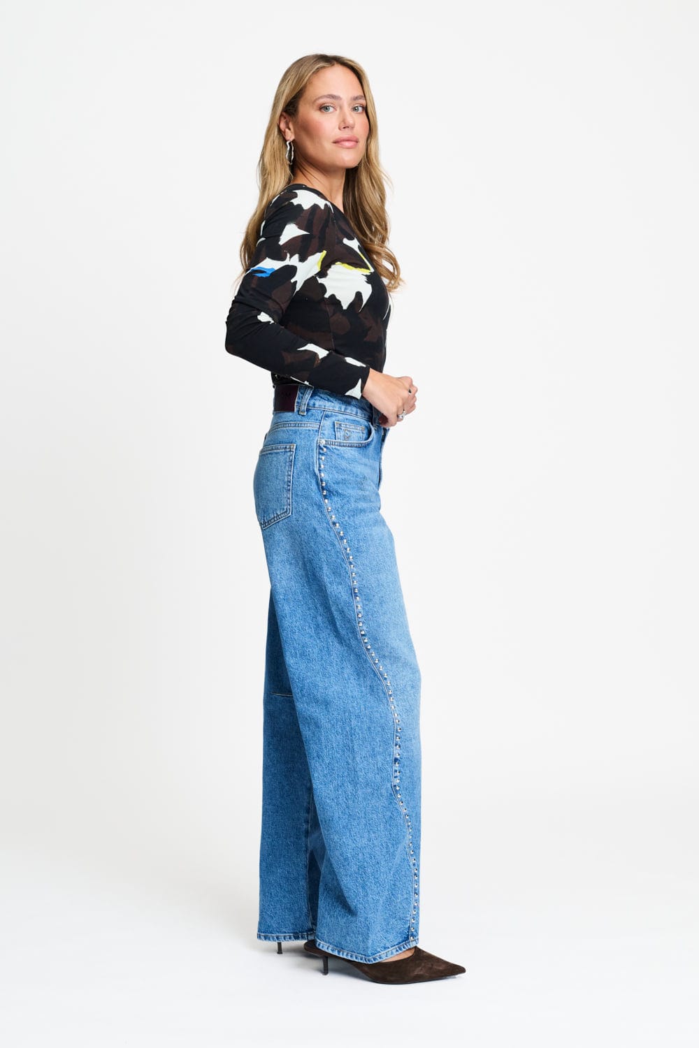 JEANS - Jacky Studs Mid Blue