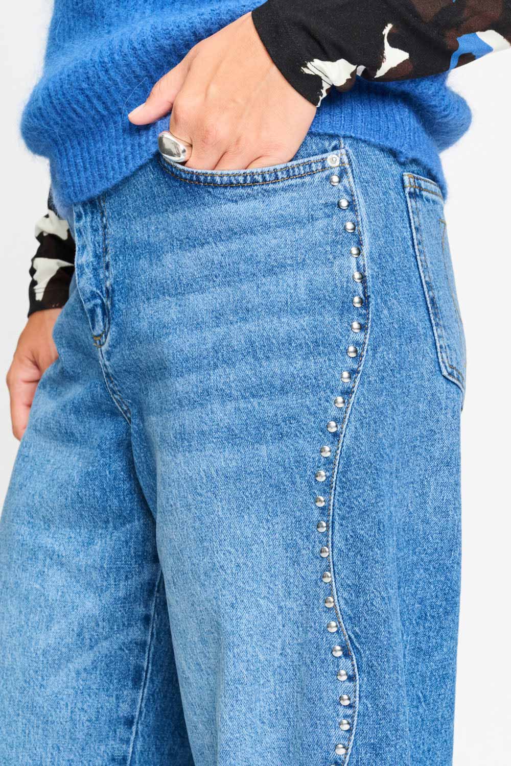 JEANS - Jacky Studs Mid Blue
