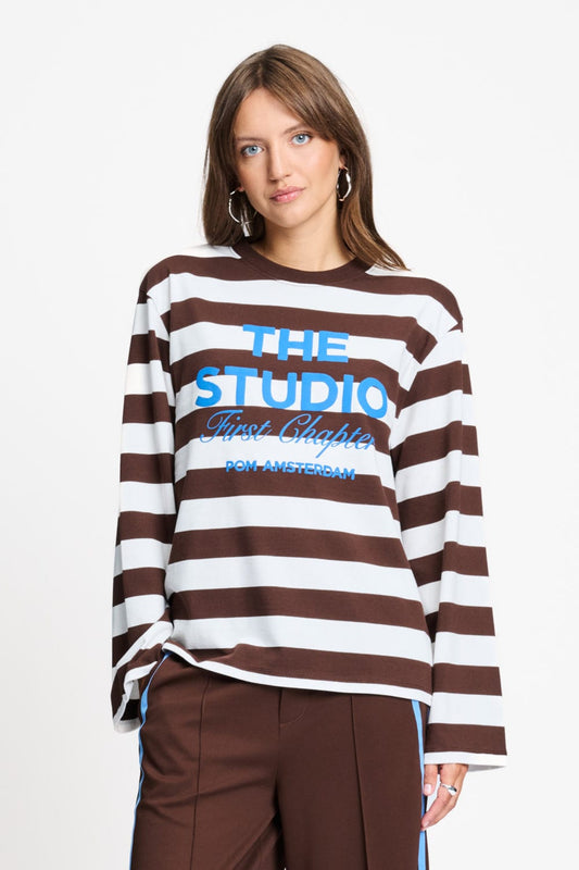 TOP - Joy Striped Brown White