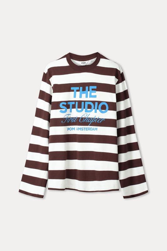 TOP - Joy Striped Brown White