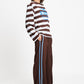 TOP - Joy Striped Brown White