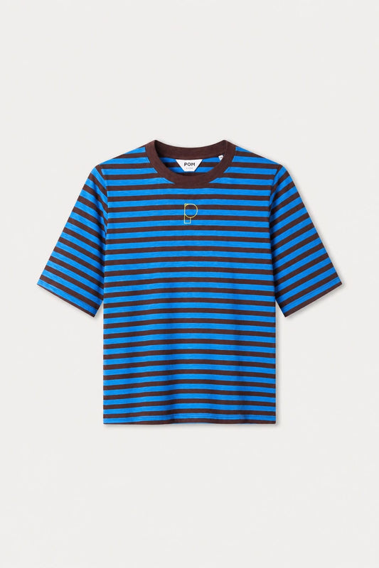 T-SHIRT - Tyra Striped Brown Blue