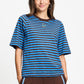 T-SHIRT - Tyra Striped Brown Blue