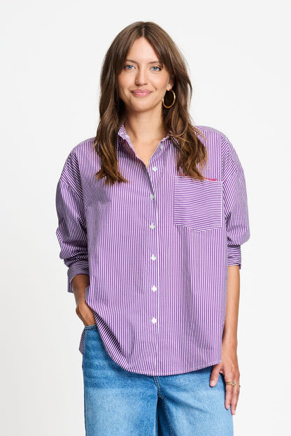 BLUSE - Beau Striped Purple White