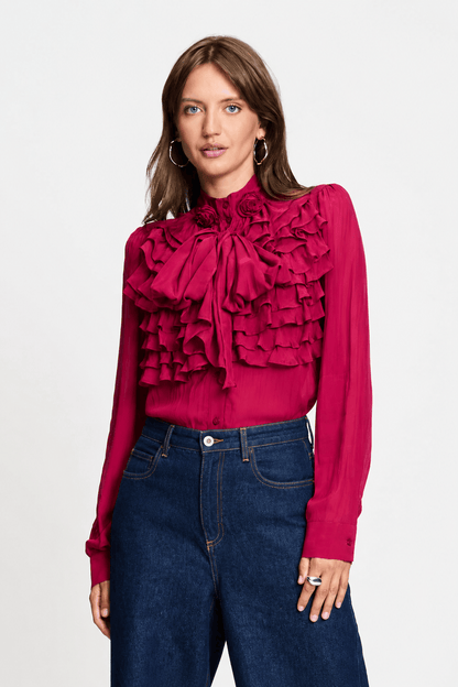 BLUSE - Valerie Burgundy Red