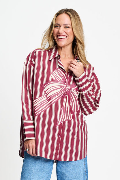 BLUSE - Beau Ribbon Red
