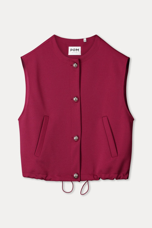 GILET - Gaya Burgundy Red